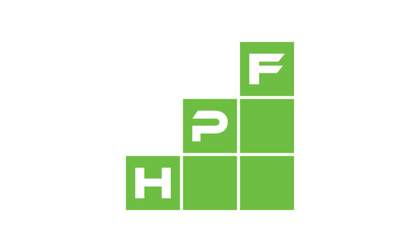 HPF initial letter financial logo design vector template. economics, growth, meter, range, profit, loan, graph, finance, benefits, economic, increase, arrow up, grade, grew up, topper, company, scale