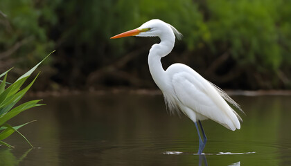 Great White Egret bird Stock Photo,Egret bird photography.Wildlife Photography, Generative AI