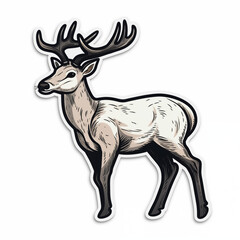 deer, sticker on white background