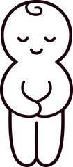 Cute and simple baby line icon, hand drawn cartoon doodle. Simple drawing, vector illustration.