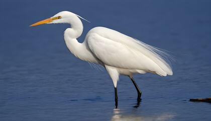 Naklejka premium Great White Egret bird Stock Photo,Egret bird photography.Wildlife Photography, Generative AI
