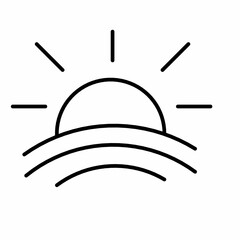 sunrise icon isolated on white background