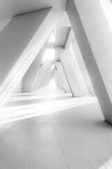 Sci fi modern interior corridor