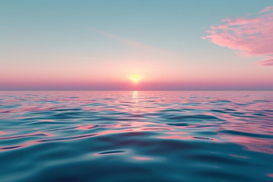 Natural summer coastline minimalist 3D Blender design