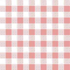 Textured red and white plaid  background. The pattern for textiles. Background for food. Checkered. Seamless checkered pattern.