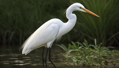 Great White Egret bird Stock Photo,Egret bird photography.Wildlife Photography, Generative AI