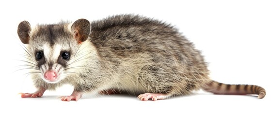  A detailed view of a tiny creature against a plain white backdrop, featuring a fuzzy expression on its face