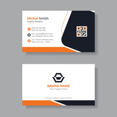 Modern Business Card - Creative and Clean Business Card Template. black and yellow business card design.