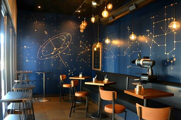 interior of cafe. Generative AI