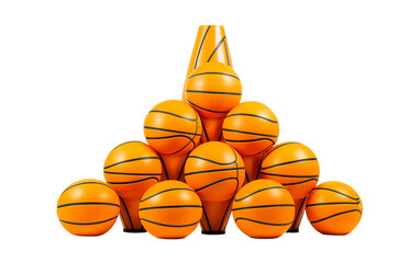 Basketball Dribbling Cone Arrangement Isolated on Transparent Background PNG. - obrazy, fototapety, plakaty