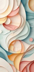 Geometric Pastel Paper Cut Abstract Art Generative AI