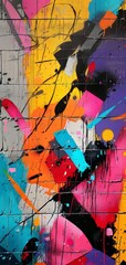 Vibrant Abstract Graffiti Street Style: Bold Spray Paint Textures Generative AI