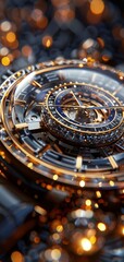 Realistic Luxury Watch Render with Detailed Metal Textures and Dramatic Lighting Generative AI