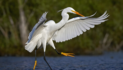 Obraz premium Great White Egret bird Stock Photo,Egret bird photography.Wildlife Photography, Generative AI