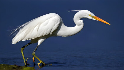 Naklejka premium Great White Egret bird Stock Photo,Egret bird photography.Wildlife Photography, Generative AI