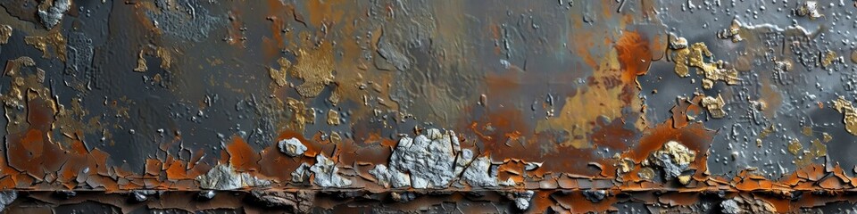 corroded metallic wall with musk and rust. - obrazy, fototapety, plakaty