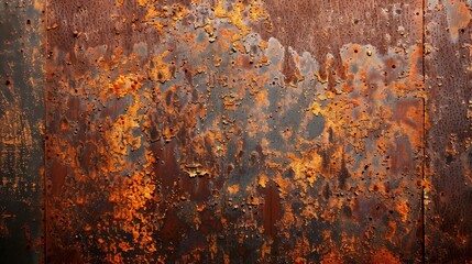 Rusty Background with Abandoned Car and Old Trees