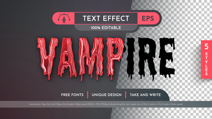 5 Vampire Editable Text Effects, Graphic Styles
