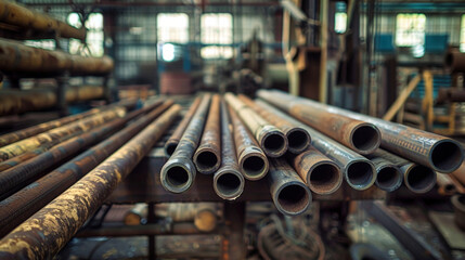 Steel Pipes and Valves in an Industrial Facility