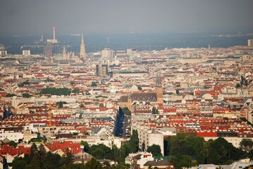 Ein Blick über Wien vom Wilhelminenberg.	