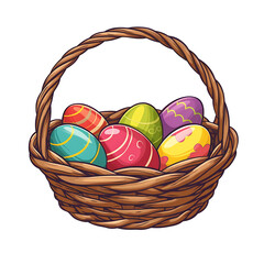 Cartoon Easter Basket Vector
