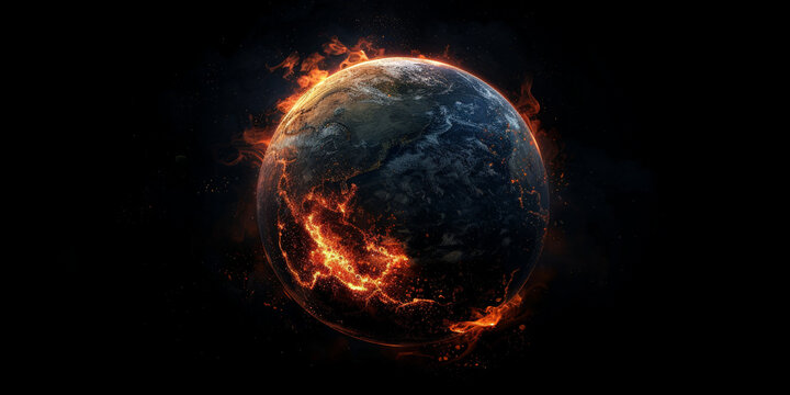 global warming in earth in space, The Earth is destroyed by the sun. 