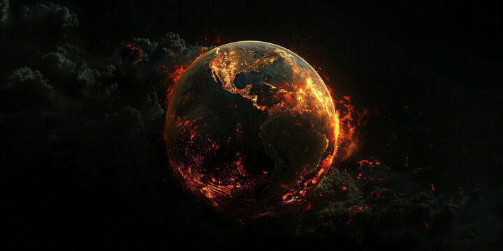 global warming in earth in space, The Earth is destroyed by the sun. 