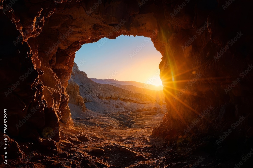 Wall mural silhouette of the valley of dry bones, biblical story of restoration