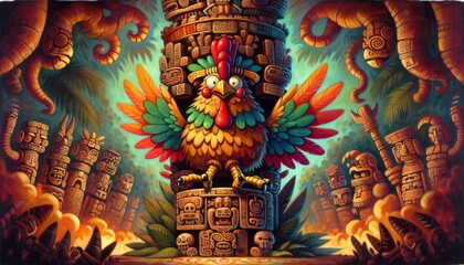 The runaway chicken in the temple