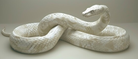  A snake statue perched on its hind legs, with its head turned to one side - obrazy, fototapety, plakaty