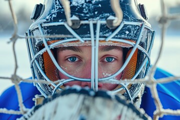 Fototapeta na wymiar Hockey player photography , cenematic views ,generative Ai 