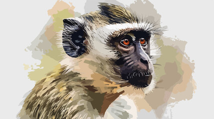 Closeup portrait of vervet monkey against blurred bac - obrazy, fototapety, plakaty