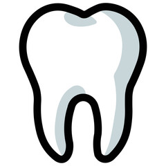 Minimalist tooth illustration with shadows