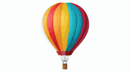 Colorful Hot Air Balloon flat vector isolated on white