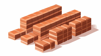Construction bricks vector in isometric design flat