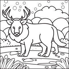 Domestic animals coloring pages. Domestic animals outline vector.