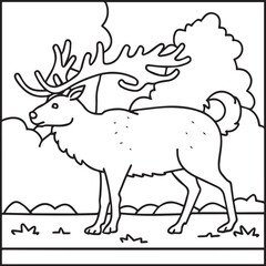 Domestic animals coloring pages. Domestic animals outline vector.