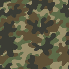 vector seamless camouflage pattern, army print, khaki texture, military army green hunting pattern
