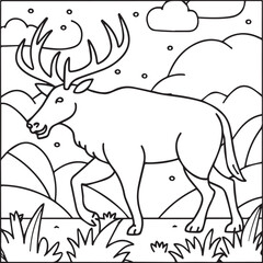 Domestic animals coloring pages. Domestic animals outline vector.