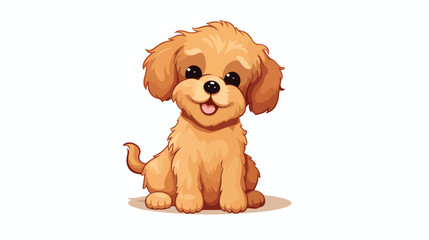 Cute dog character flat vector isolated on white background