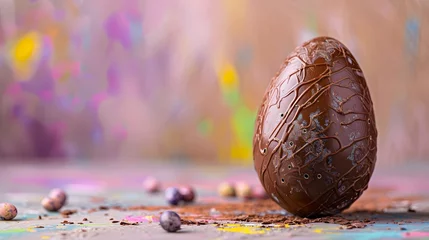 Fotobehang easter eggs chocolate background © Felippe Lopes