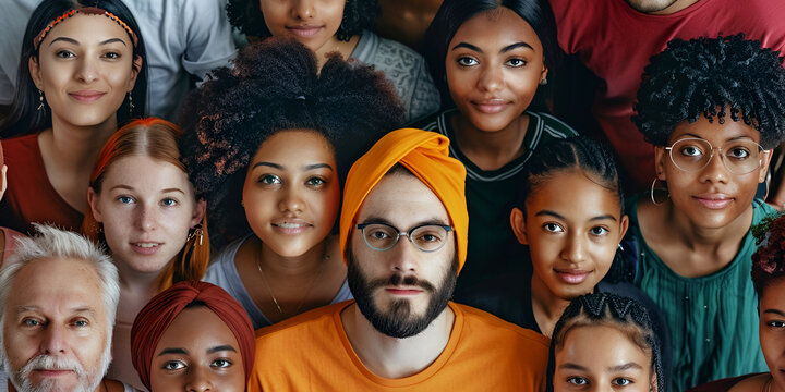 Celebrate the beauty of diversity and unity with this heartening stock photograph featuring people of different ages, backgrounds, and cultures.