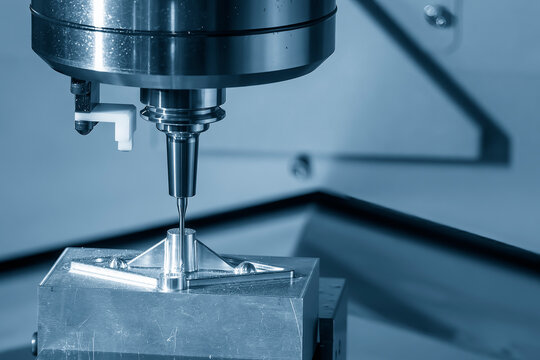 The CNC milling machine high precision cutting  mold part by solid ball end mill tool.