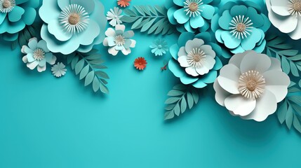 Background with paper cut flowers UHD wallpaper