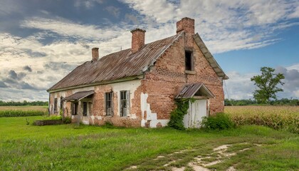 old abandoned farm house