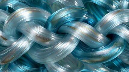  A macro shot of a metallic item exhibiting a blue-and-gold pattern at its midpoint