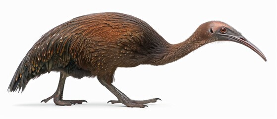 Fototapeta premium A photo of a bird with a long neck and an outsized beak, in profile.---