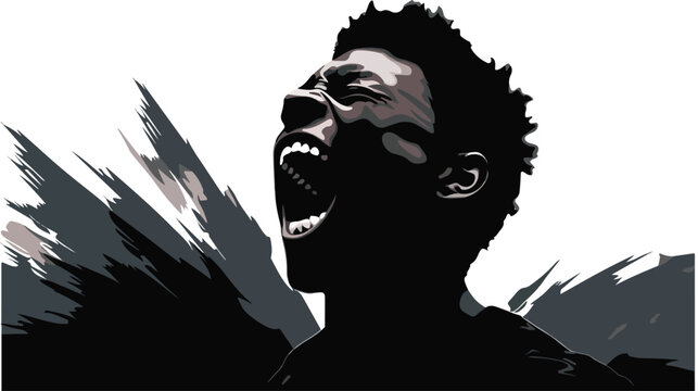 Illustration of a black males silhouette of a head 