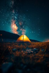 Tent under the night sky