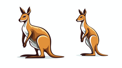Kangaroo line logo icon designs vector flat vector